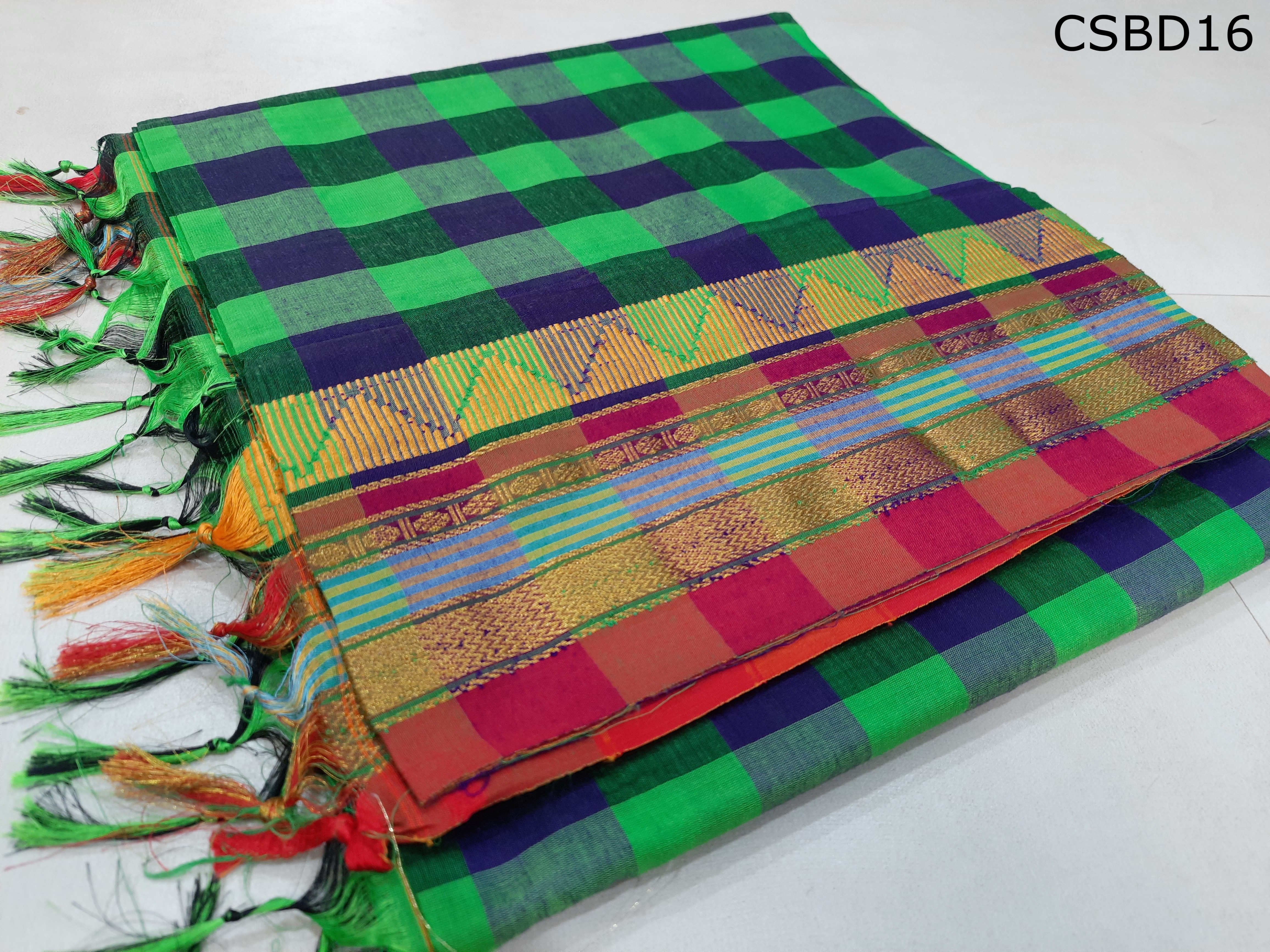 Cotton Silk Big Diamond Checks 