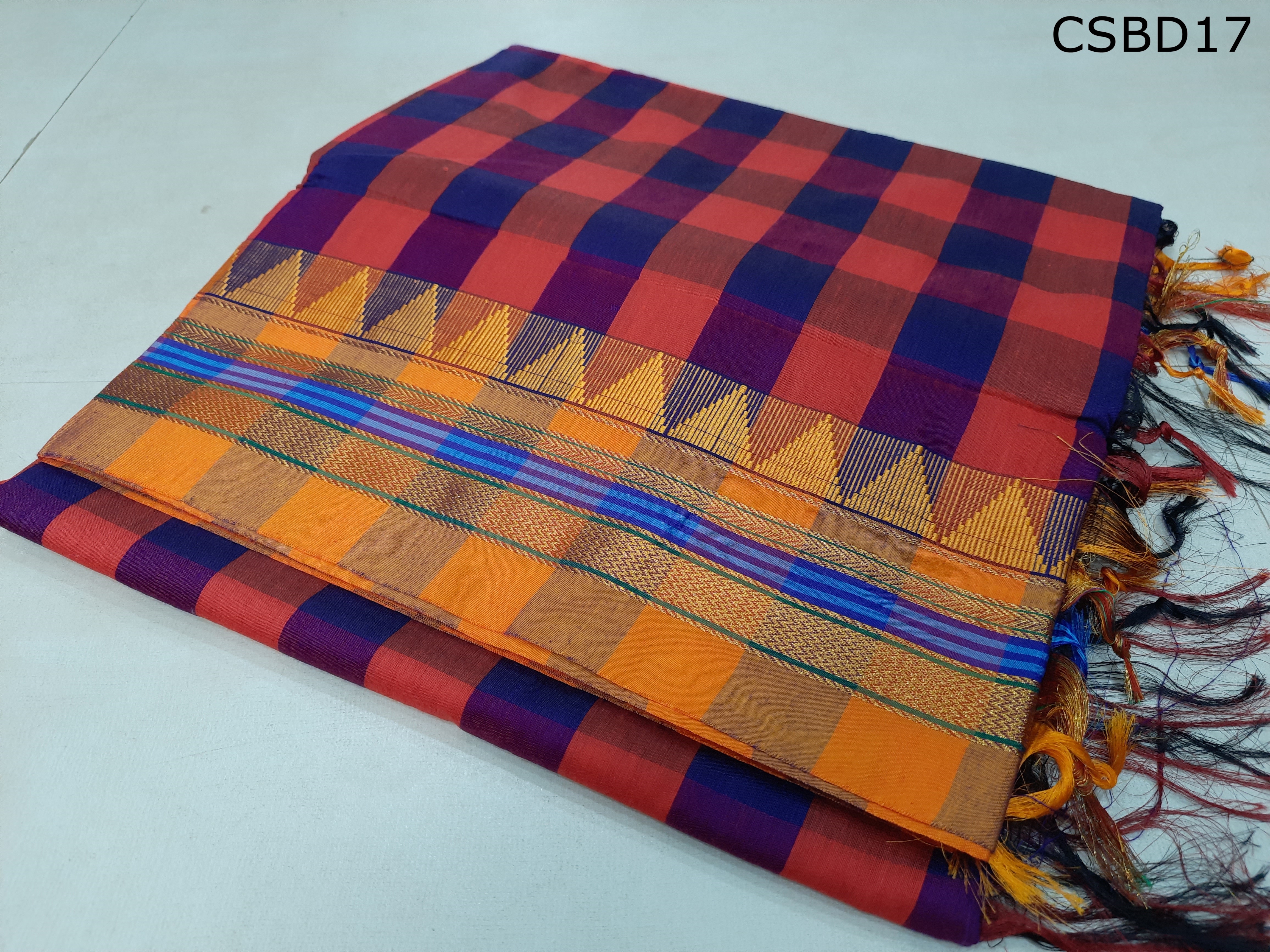Cotton Silk Big Diamond Checks 