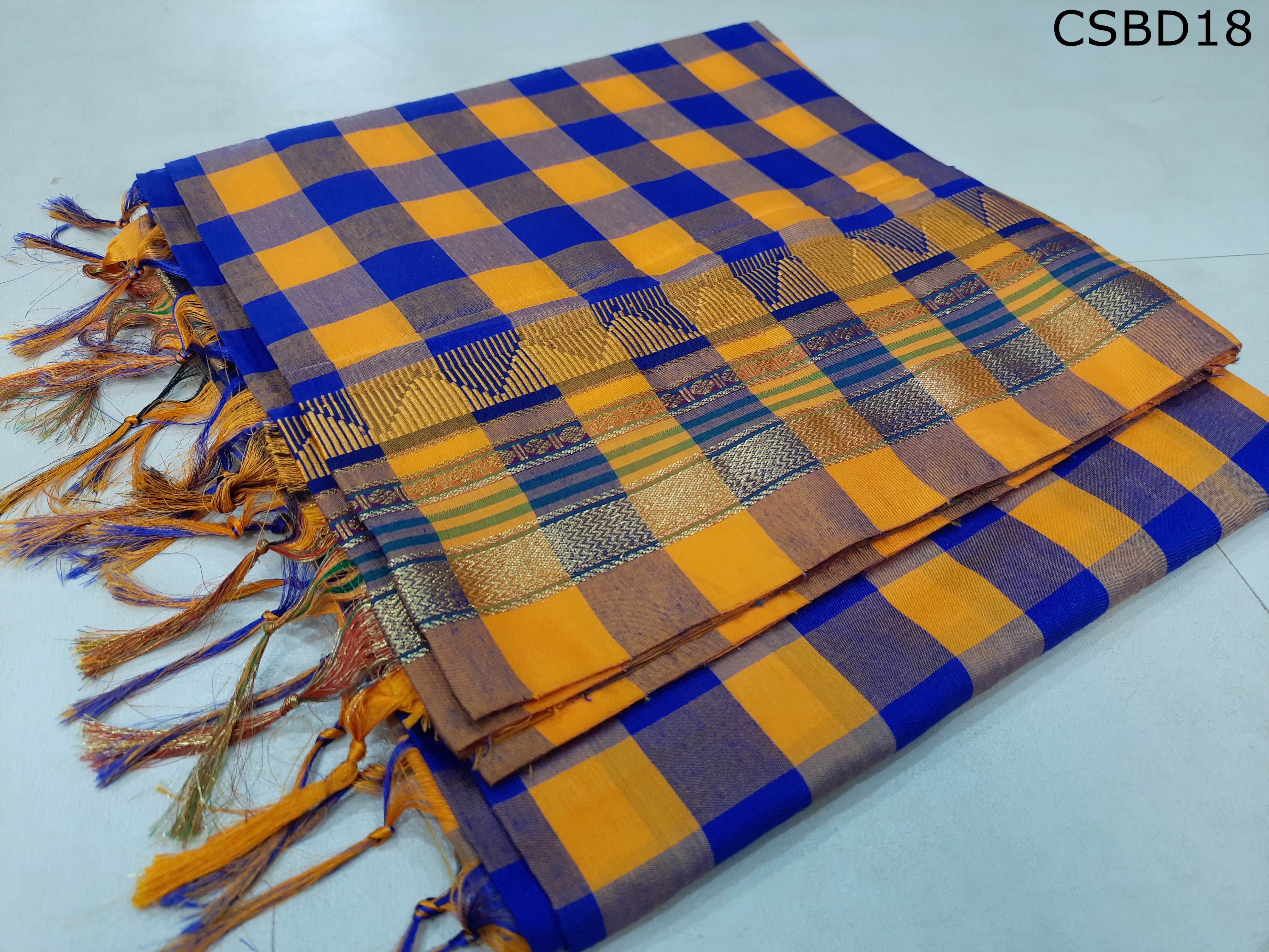 Cotton SIlk Big Diamond Checks 