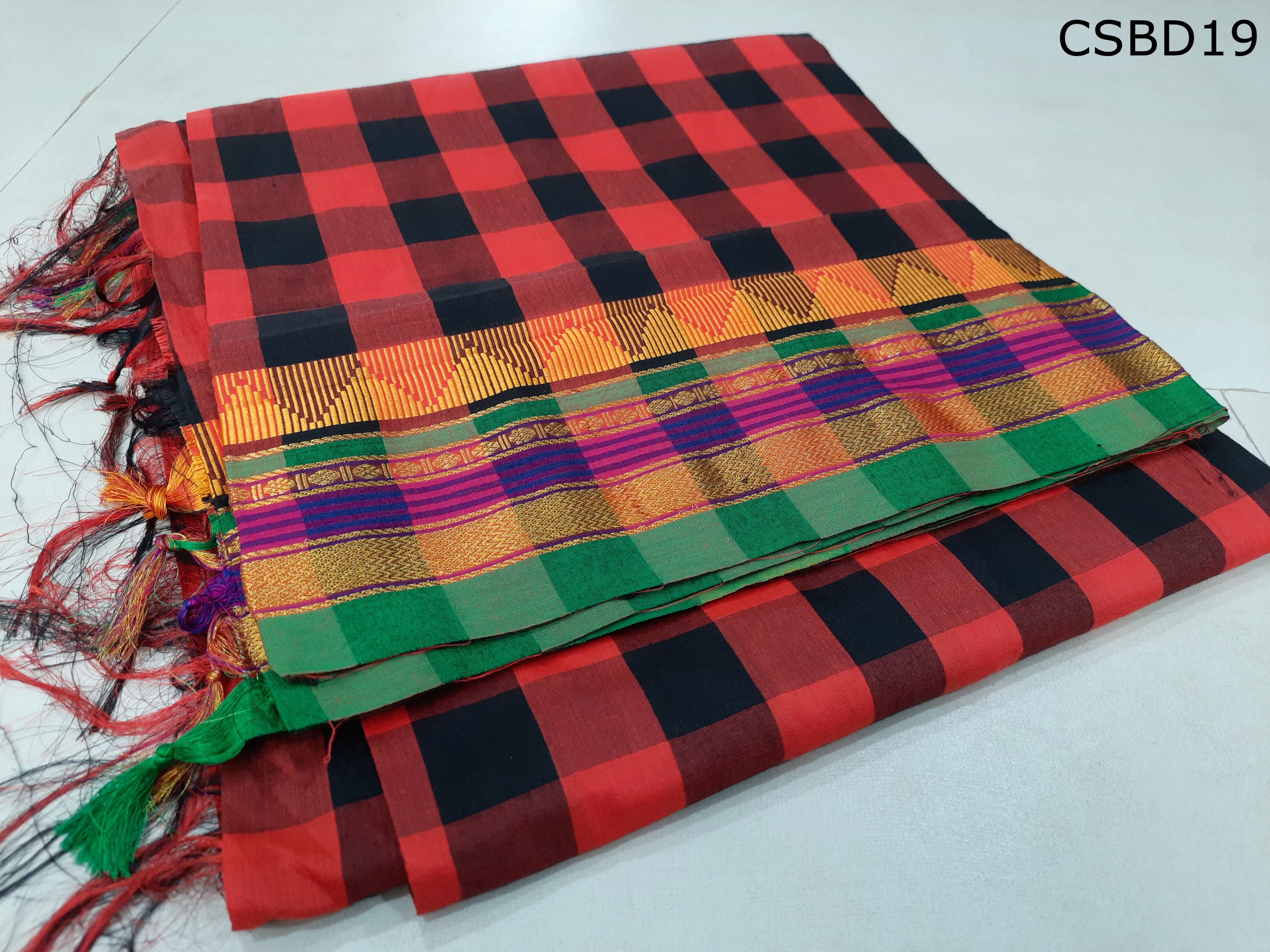 Cotton Silk Big Diamond Checks 