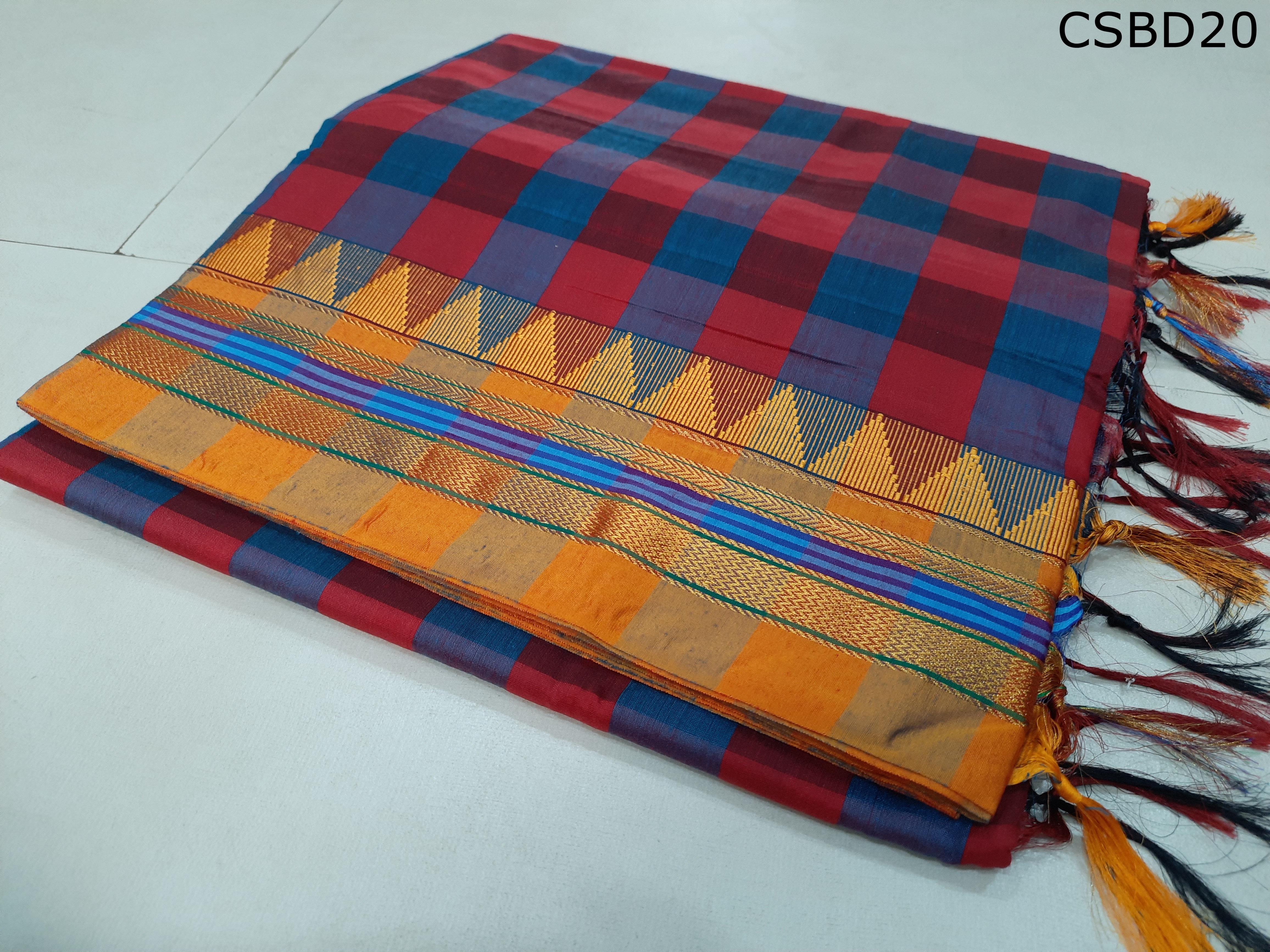 Cotton Silk Big Diamond Checks 