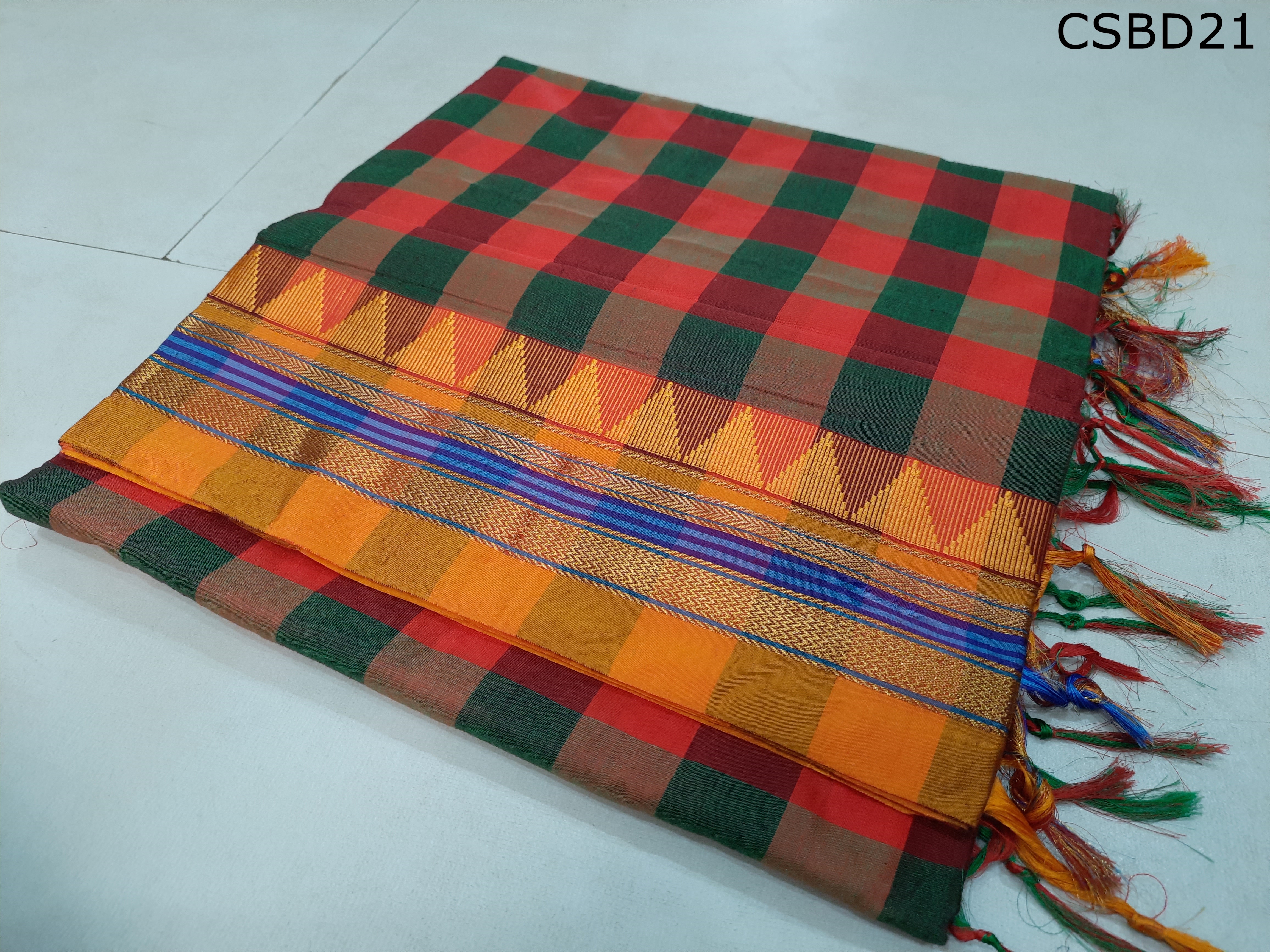 Cotton Silk Big Diamond Checks 
