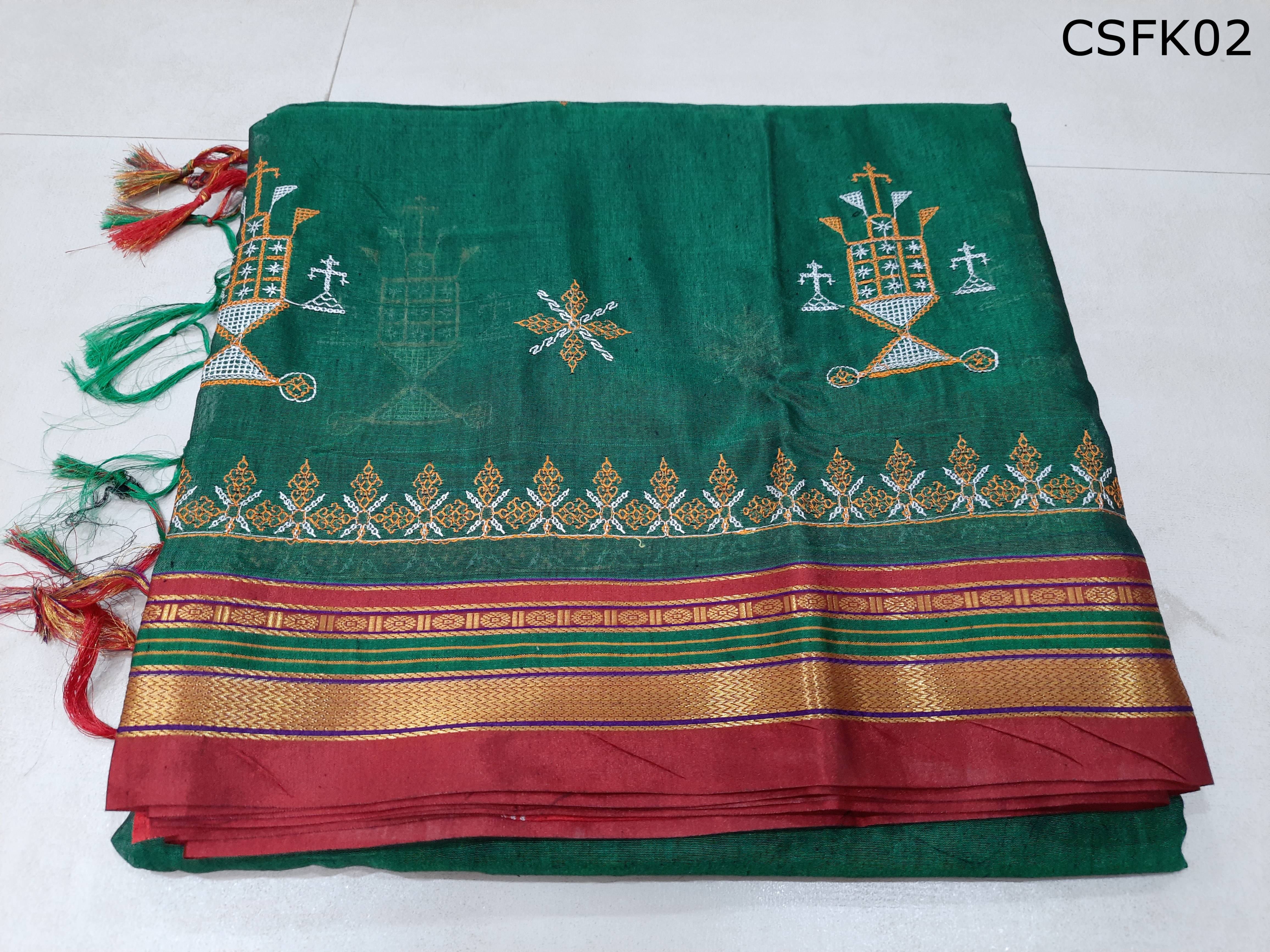 Cotton Silk Kashida Embroidery