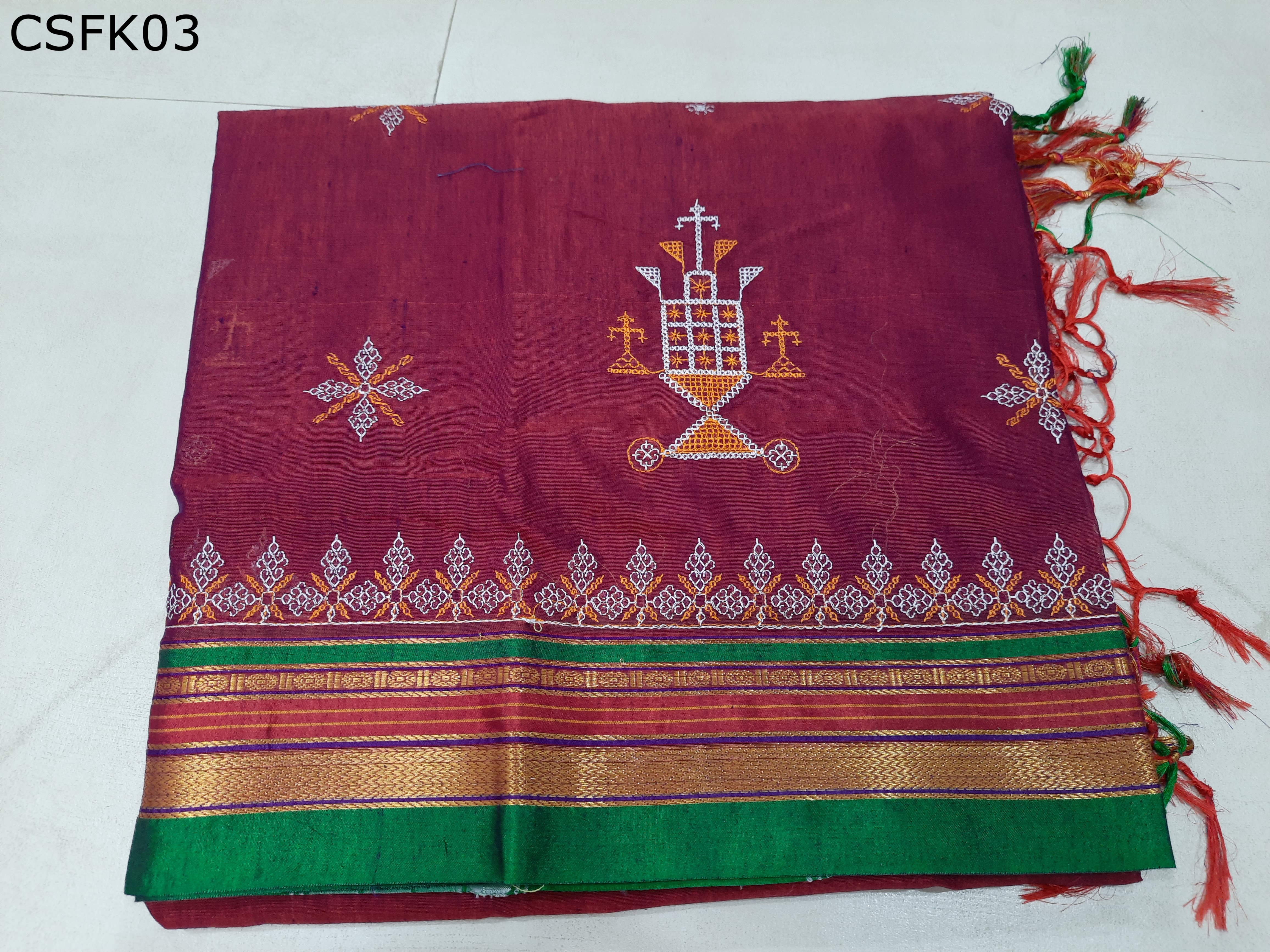 Cotton Silk Kashida Embroidery