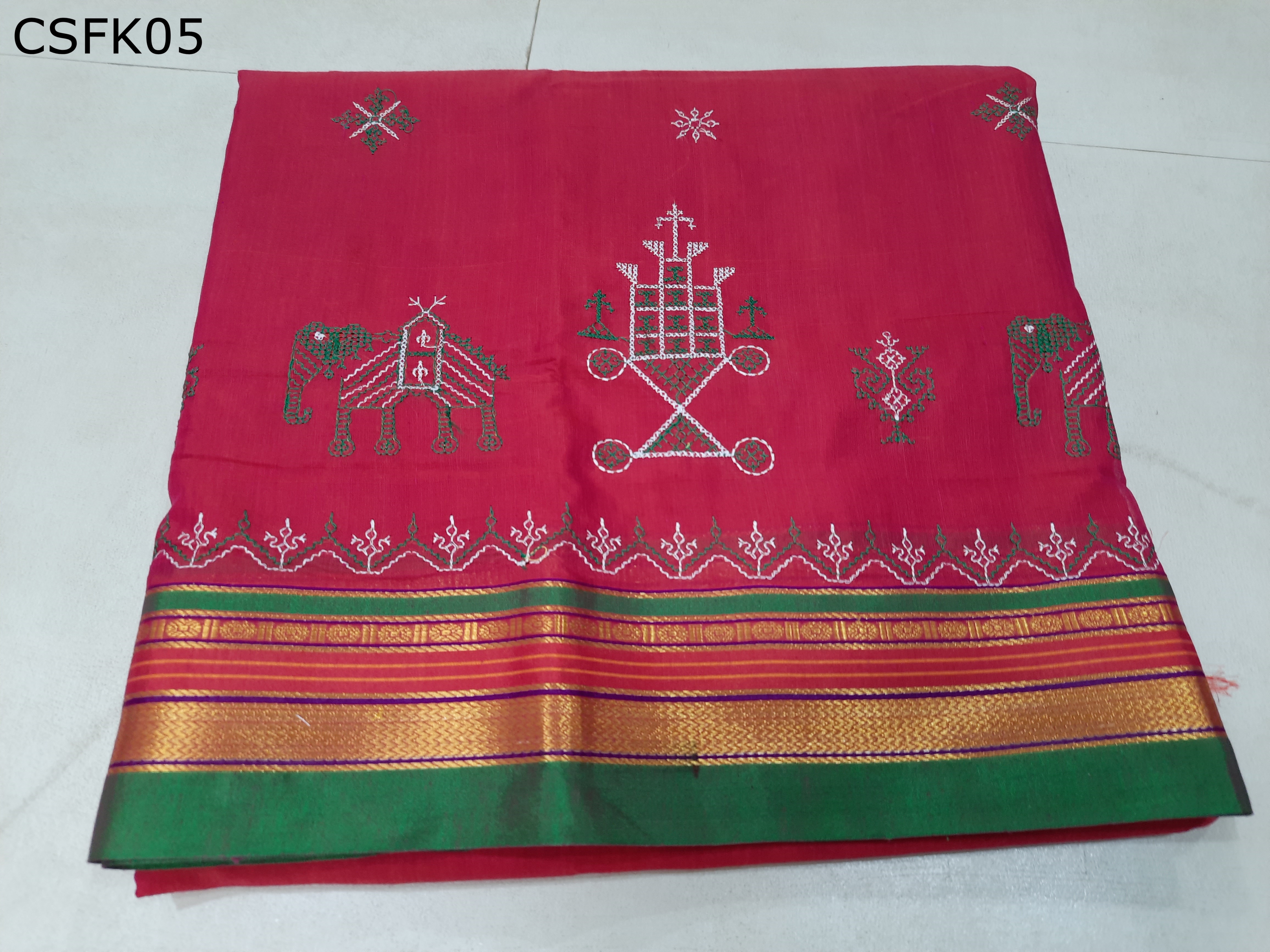 Cotton Silk Kashida Embroidery