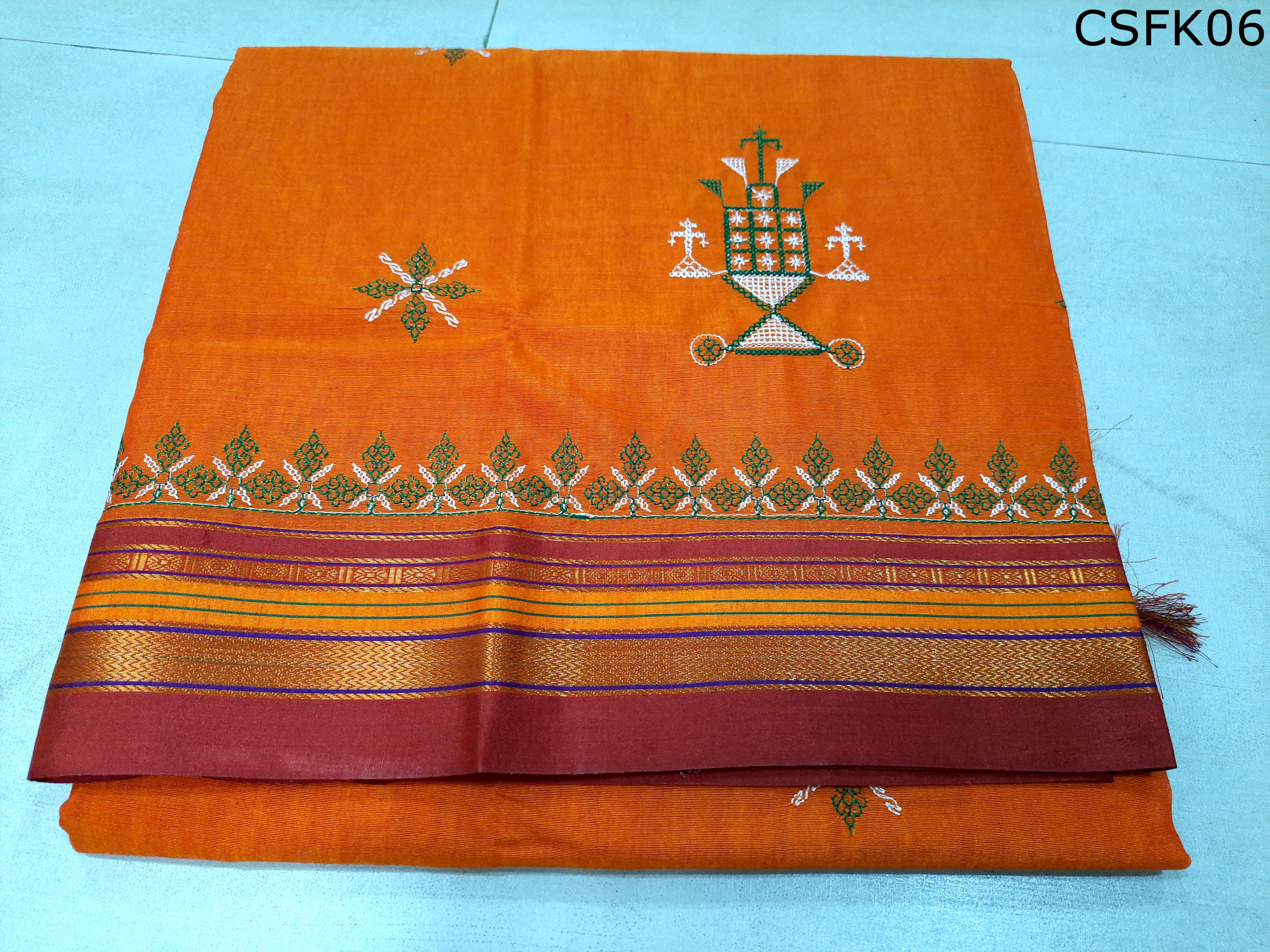 Cotton Silk Kashida Embroidery