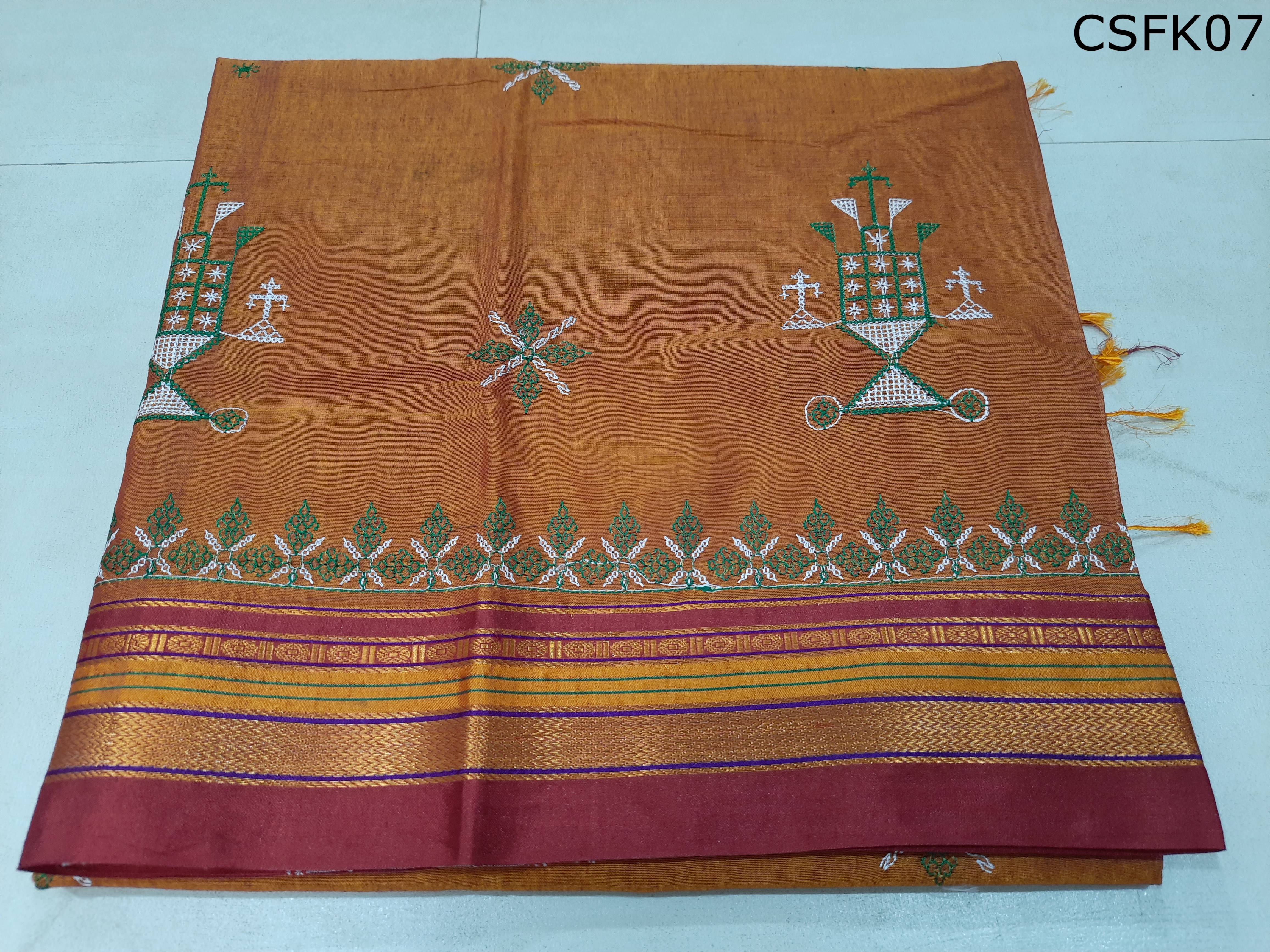 Cotton Silk Kashida Embroidery 