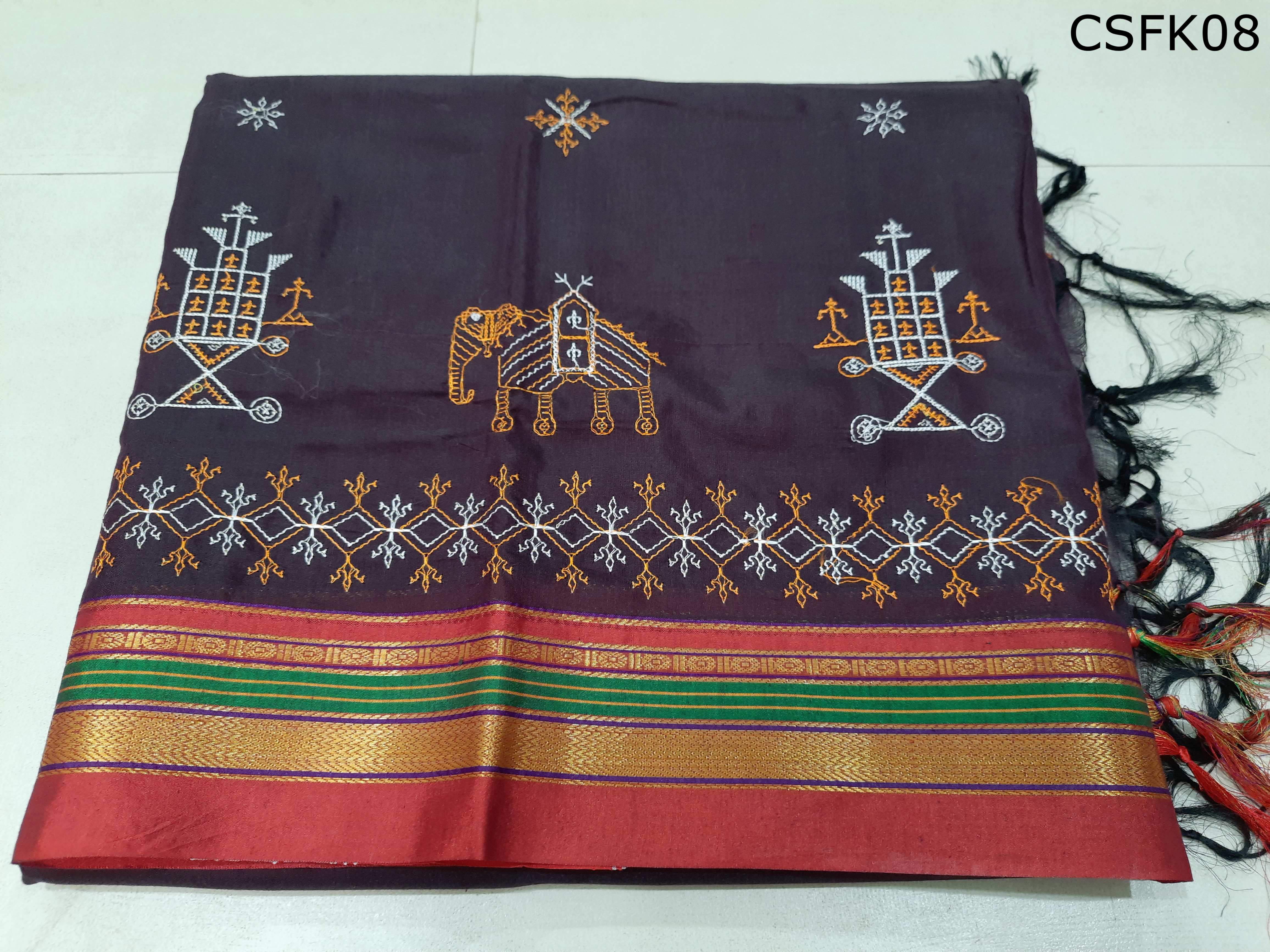 Cotton Silk Kashida Embroidery
