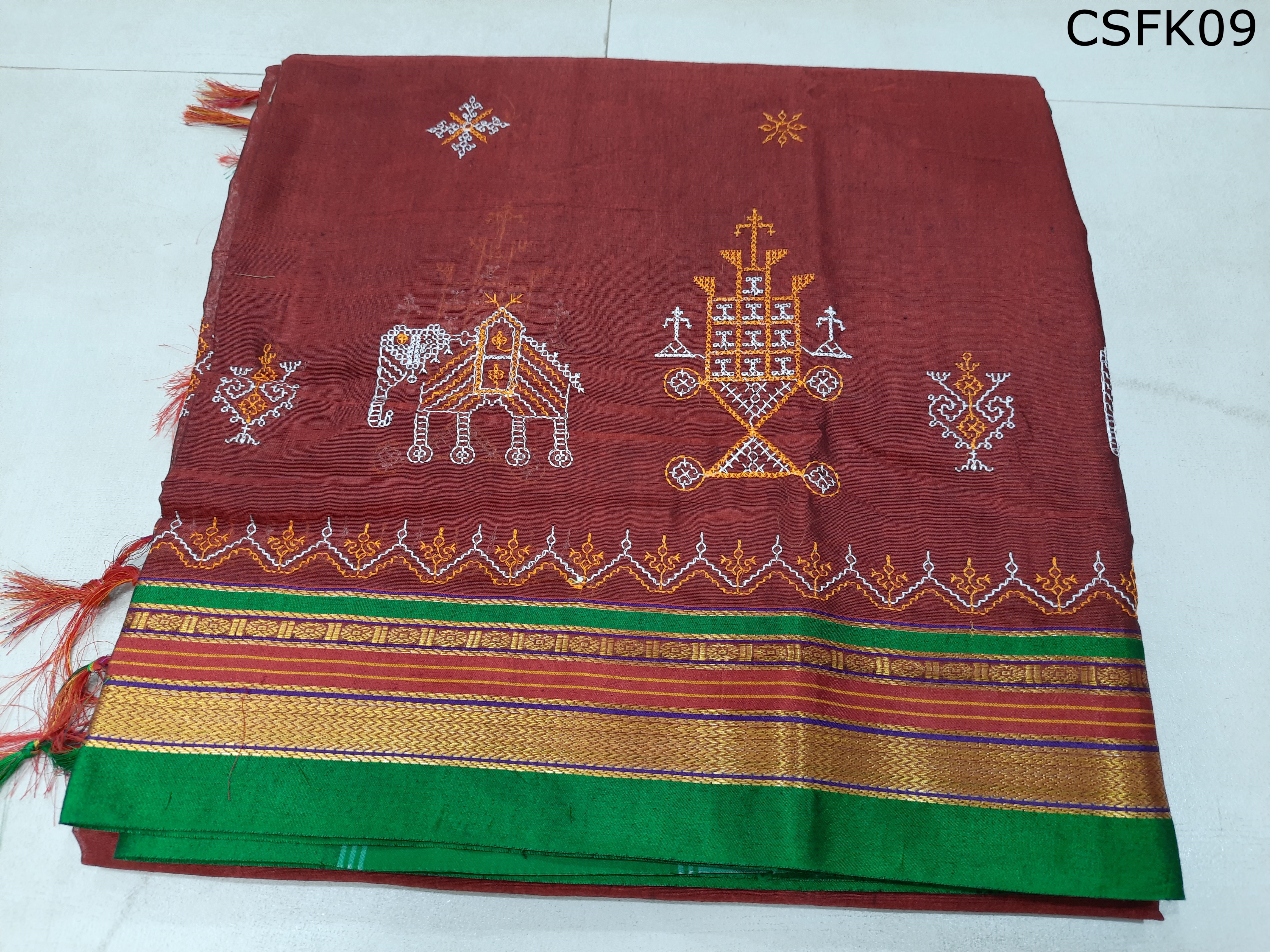 Cotton Silk Kashida Embroidery