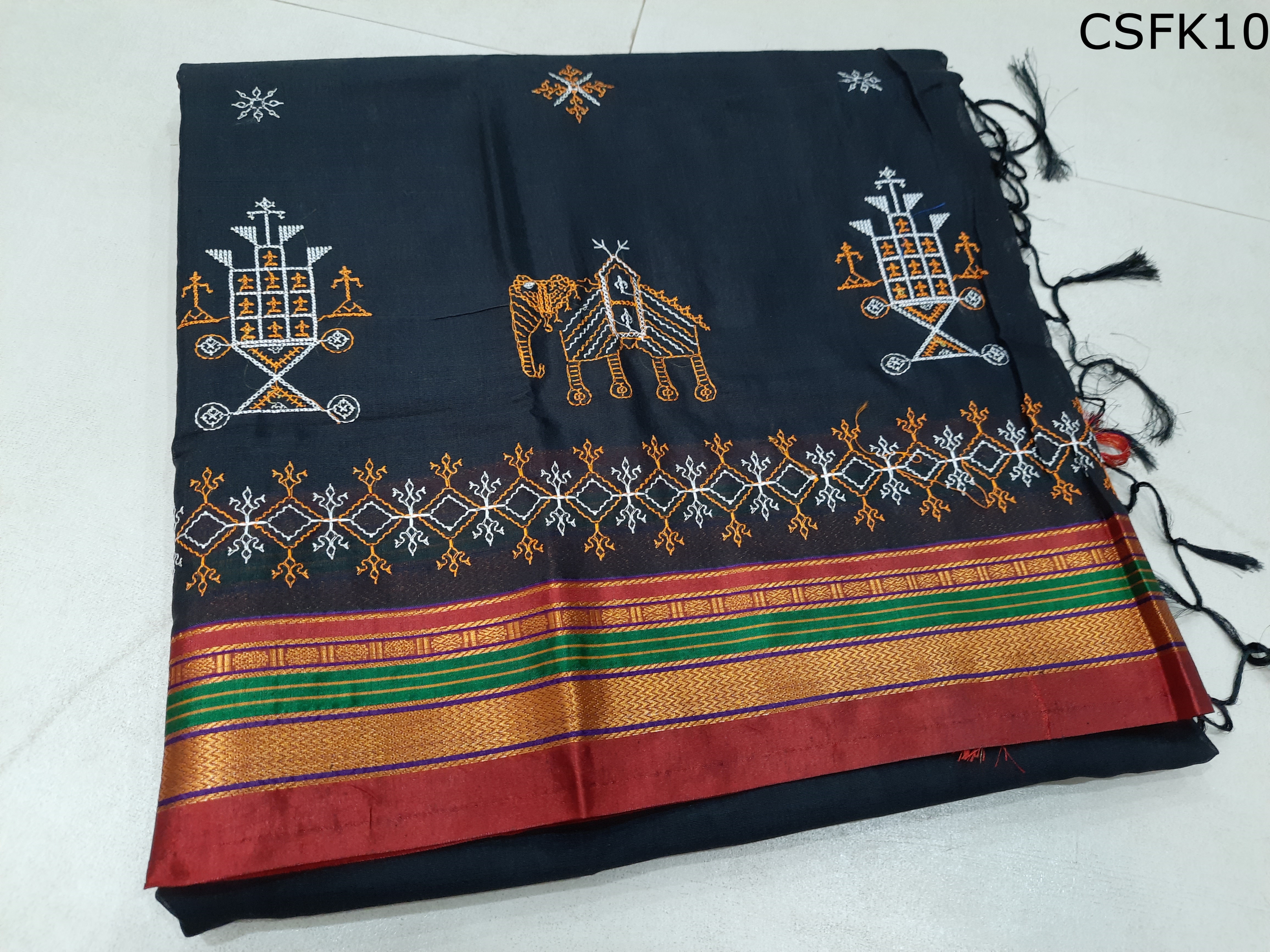 Cotton Silk Kashida Embroidery