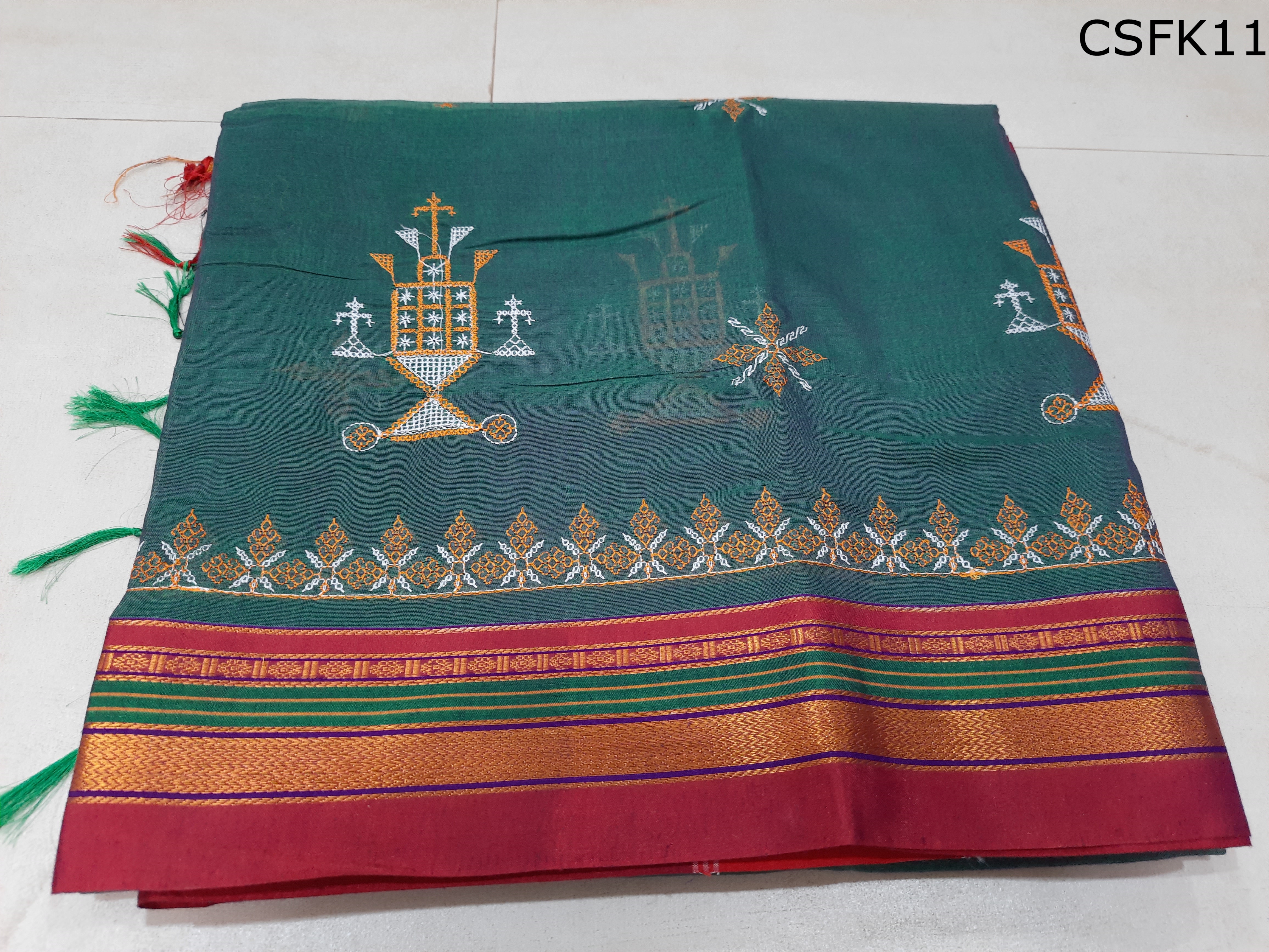 Cotton Silk Kashida Embroidery