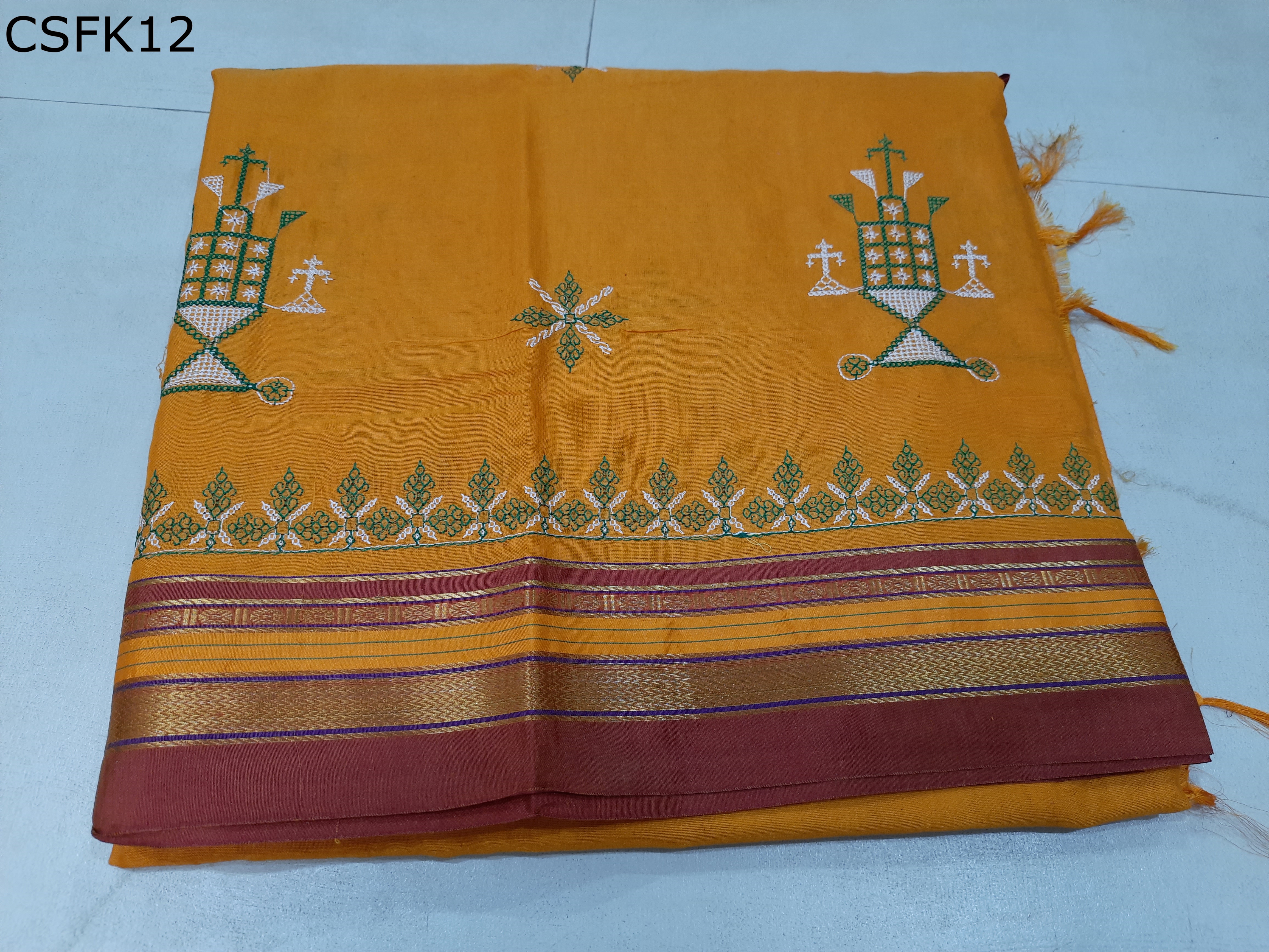 Cotton Silk Kashida Embroidery