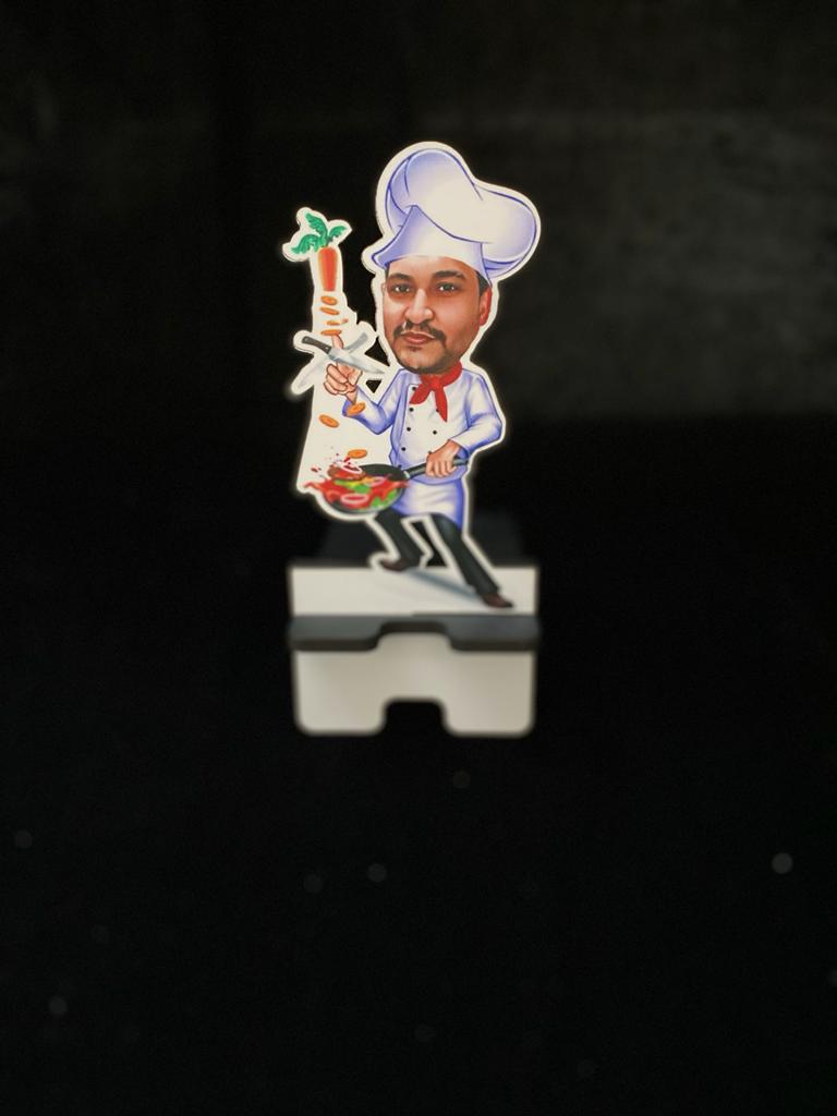 Wooden Caricature Phone Stands