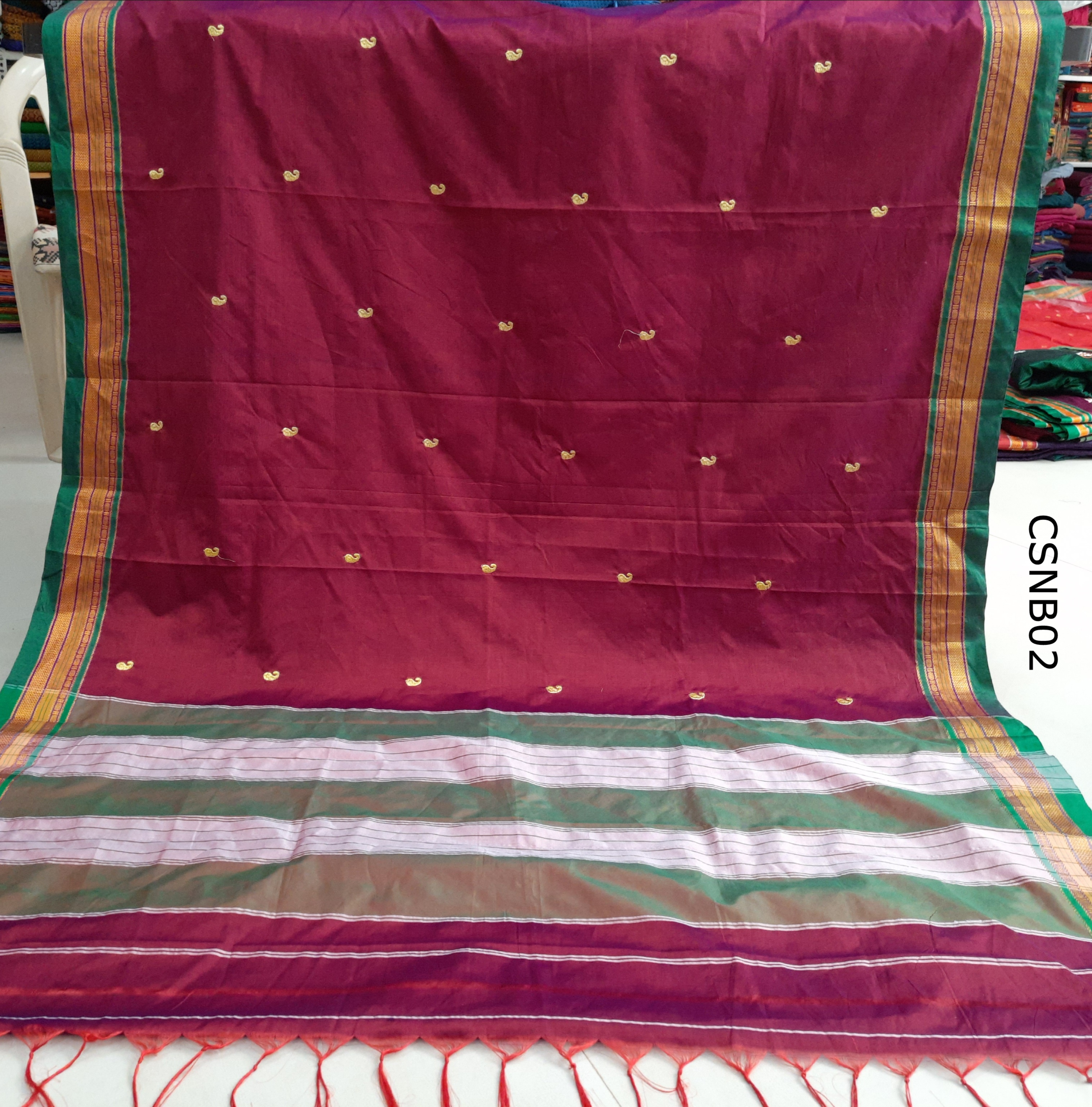 Cotton Silk Mango Embroidery 